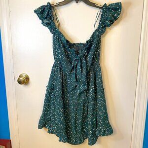 Kayla's Armoire green poke a dot flowy dress